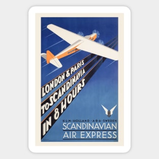 Scandinavian Air Express Vintage Poster 1931 Sticker